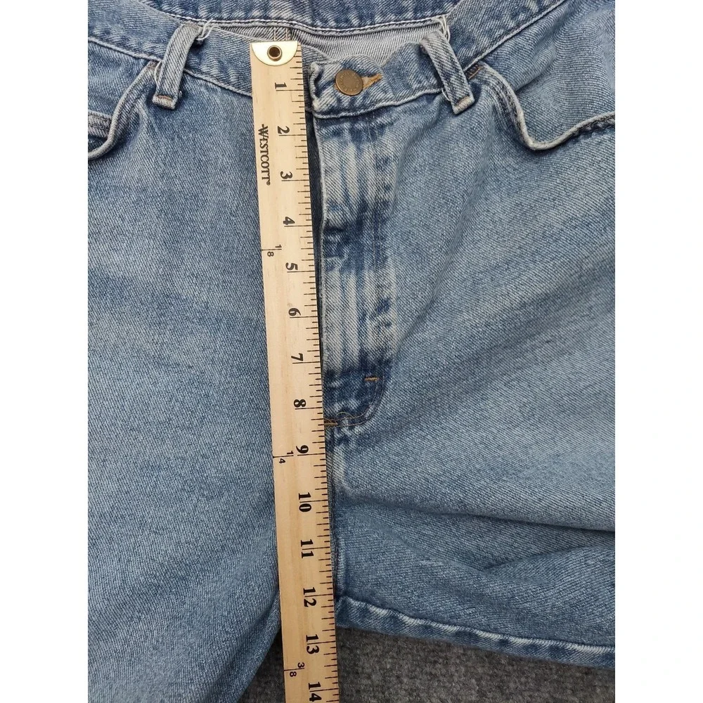 Wrangler‎ Denim Shorts Mens 36 Blue Light Wash Vtg Jorts Work Wear Jean Cotton